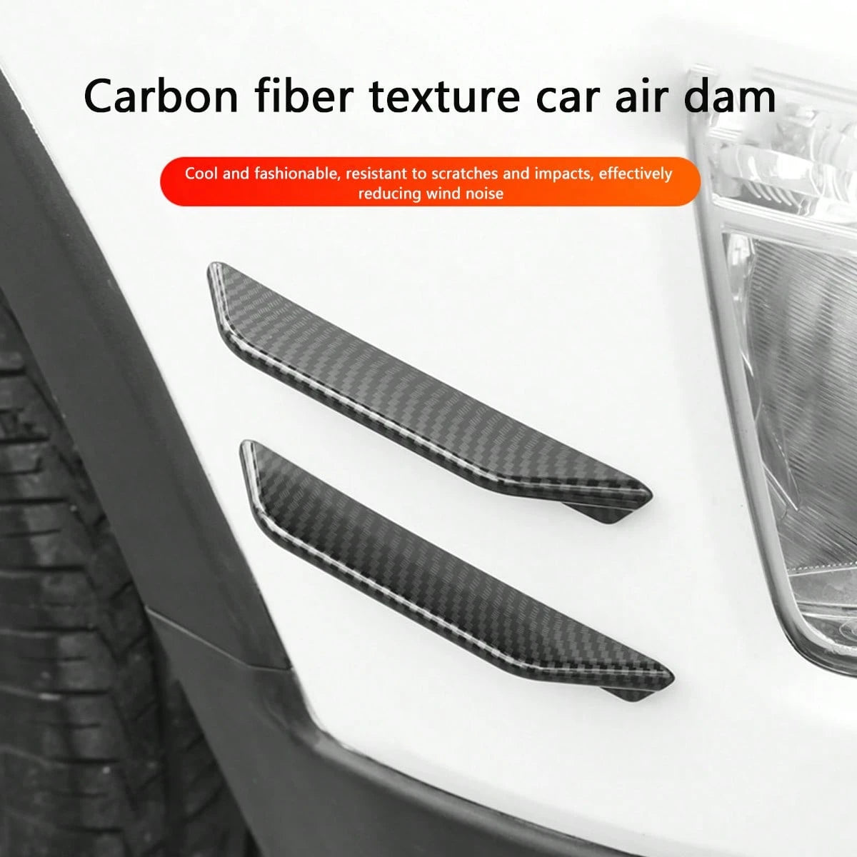 4pcs Car Front & Rear Bumper Anti-Collision Strips, Front Bumper Wind Deflector Body Decorative Stickers, Spoiler Noise Reduction Car Front Lip Stickers