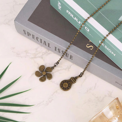 4pcs Ceiling Fan Light Pull Chain Set, Ceiling Fan Bulb And Blade Pattern Pull Chain Extender, 12 Inch Pull Chain Extender With Ball Chain Connector, Chain Can Be Trimmed