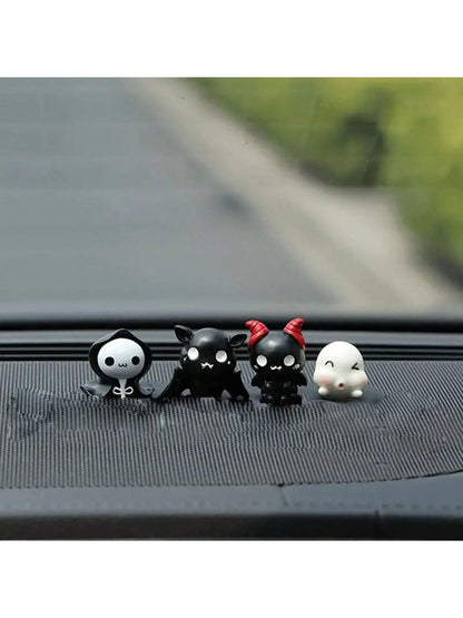 4pcs Cute Halloween Themed Resin Car Dashboard Hanging Decor- Charming Car Interior Accessories