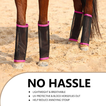4pcs Horse Fly Boots, Breathable Mesh Horse Leg Wraps To Reduce Hoof Injury And Leg Fatigue, Prevent Horse From Flies And Mosquito Bites