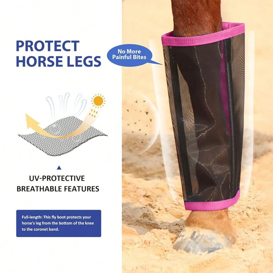 4pcs Horse Fly Boots, Breathable Mesh Horse Leg Wraps To Reduce Hoof Injury And Leg Fatigue, Prevent Horse From Flies And Mosquito Bites