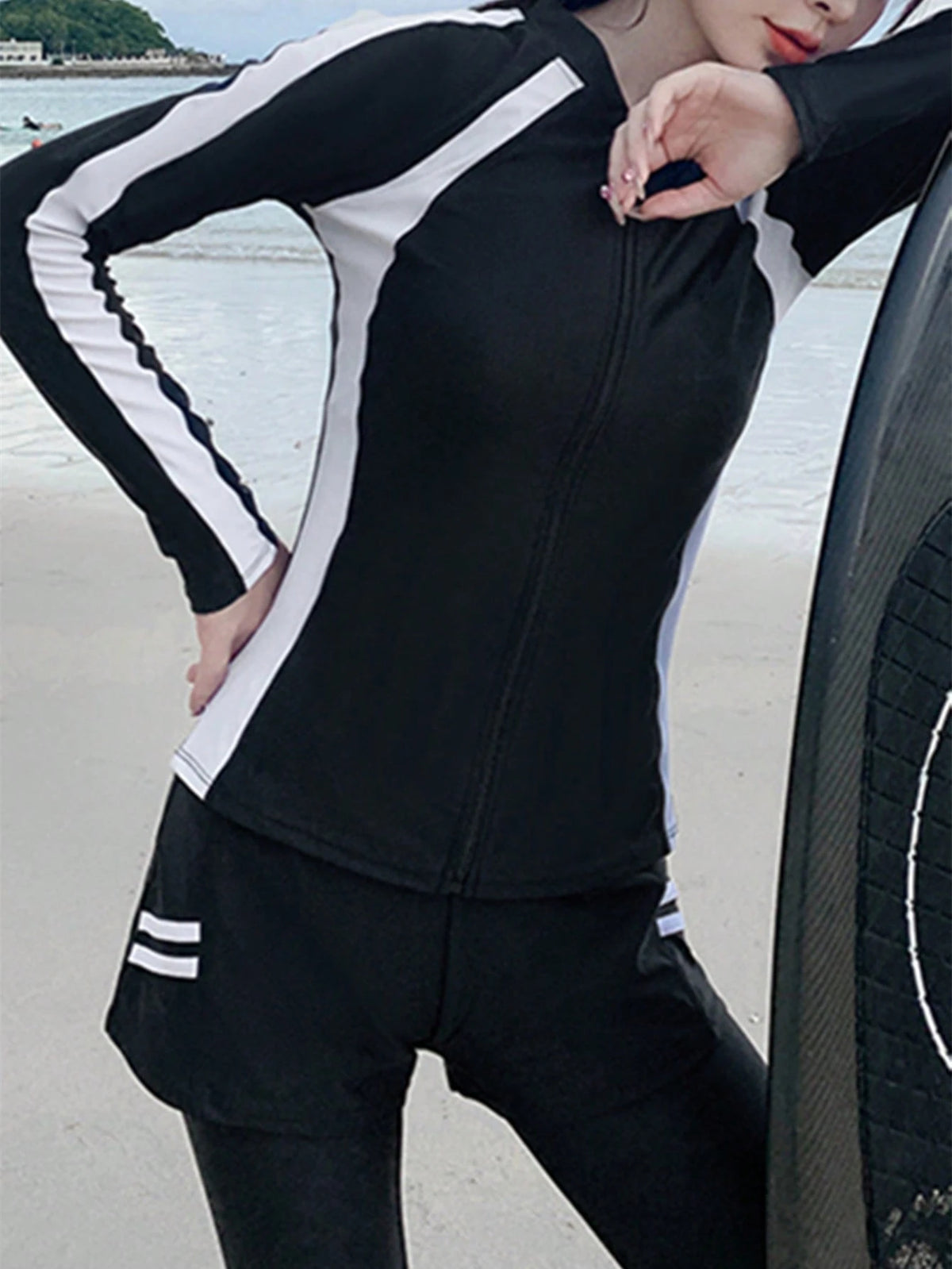 4pcs Long Sleeve And Pants Beach Diving Suit Set Spring Sports Vacation Summer