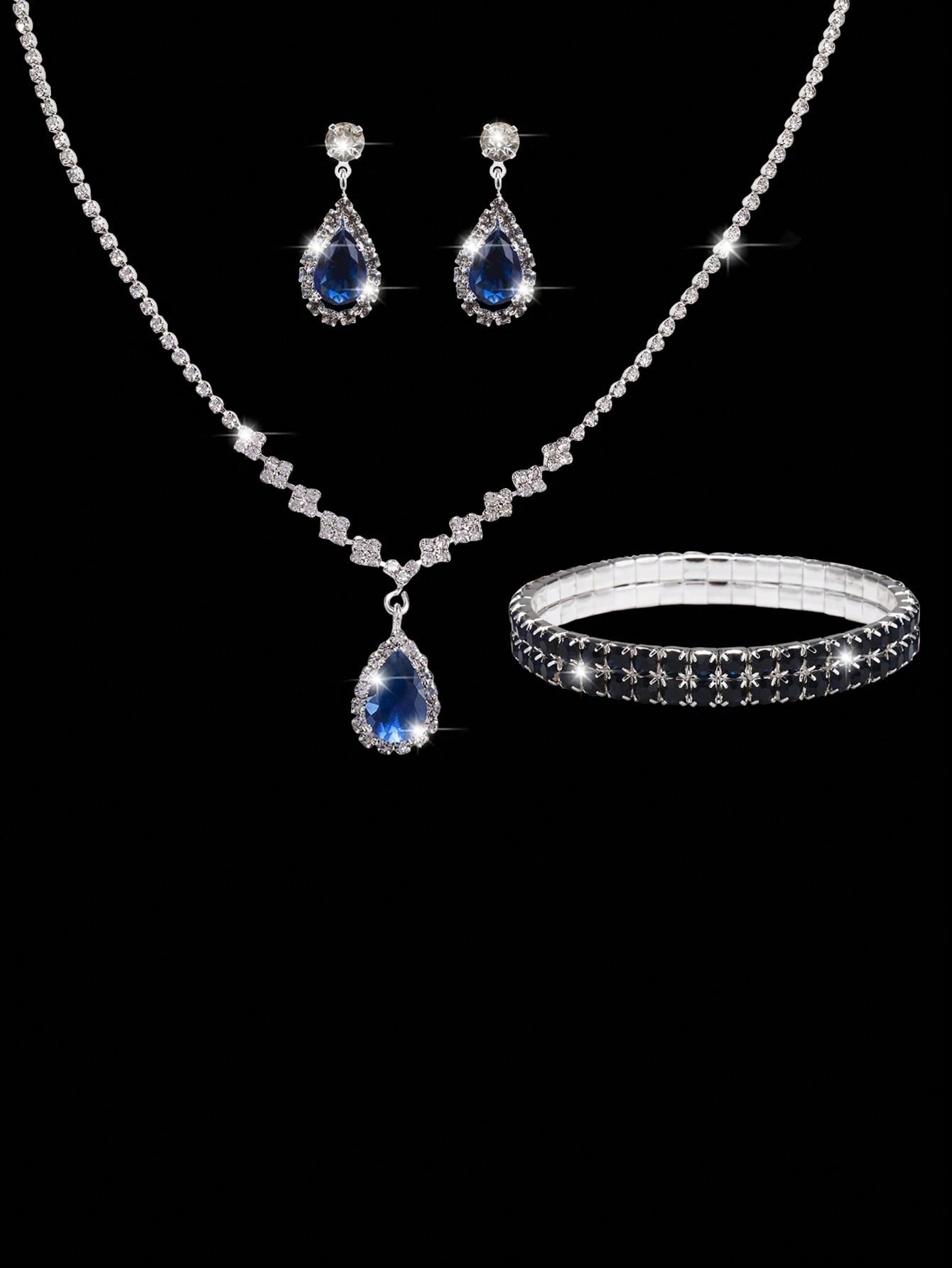 4pcs Luxury Rhinestone Jewelry Set: Sparkling Pendant Necklace, Earrings, Bracelet, Paired With Fashionable Satin Butterfly Clutch Bag, Ideal For Formal Occasions Like Galas, Weddings, Birthdays