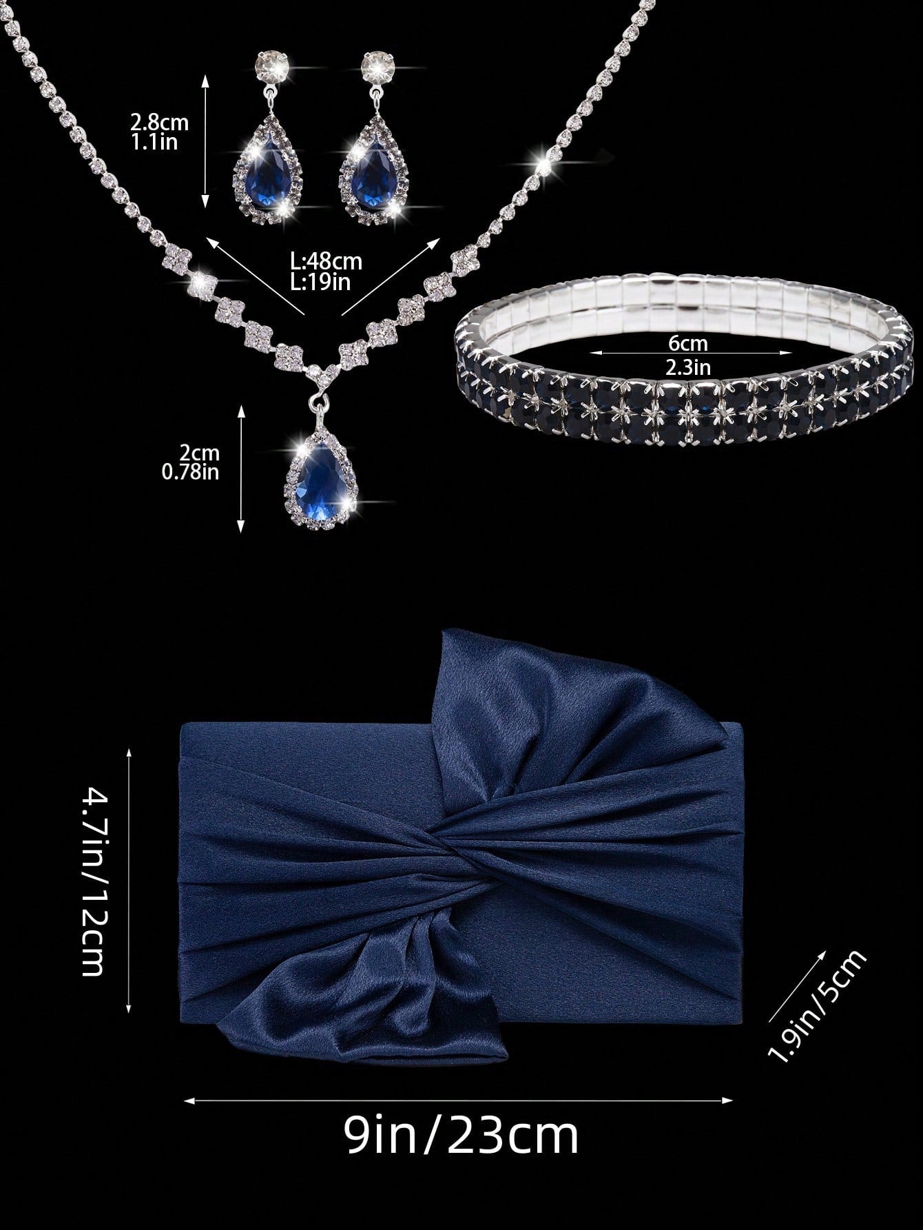 4pcs Luxury Rhinestone Jewelry Set: Sparkling Pendant Necklace, Earrings, Bracelet, Paired With Fashionable Satin Butterfly Clutch Bag, Ideal For Formal Occasions Like Galas, Weddings, Birthdays