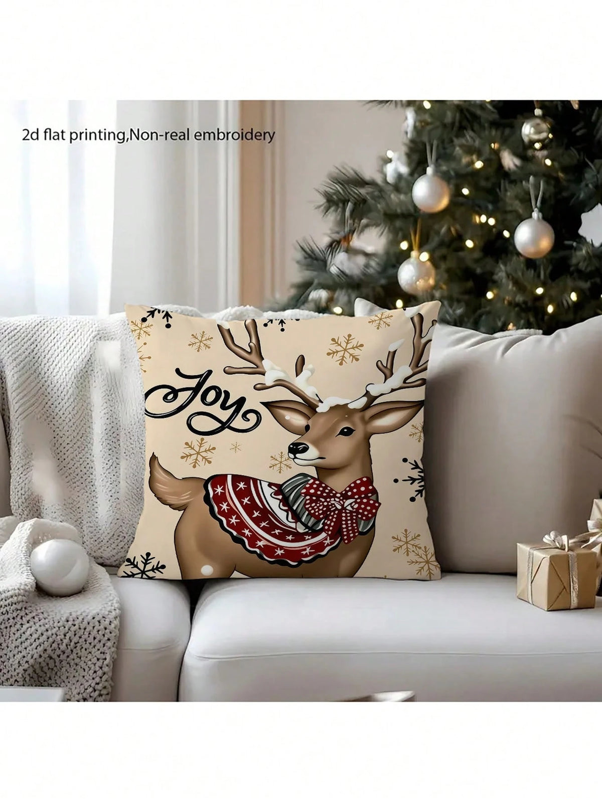 4pcs Set Merry Christmas Text Pattern Throw Pillow Covers, Cute Santa Claus, Snowman, Holiday Theme Farmhouse Style Sofa Decor (Pillow Inserts Not Included)