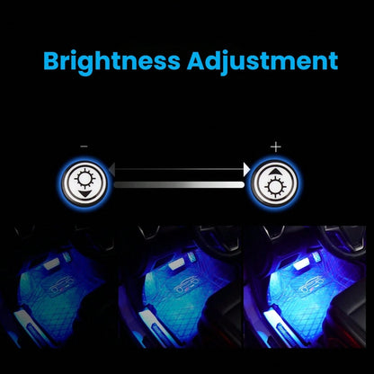 4pcs Smart RGB Car Interior Lights, 48/72 LED Beads Car Decorative Atmosphere Lights With Remote Control, Car Light Strips, Car Decoration, Car Accessories, Waterproof, Music Mode, Suitable For All Ca