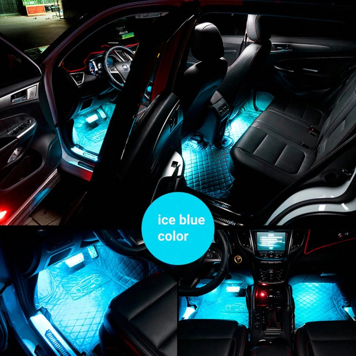 4pcs Smart RGB Car Interior Lights, 48/72 LED Beads Car Decorative Atmosphere Lights With Remote Control, Car Light Strips, Car Decoration, Car Accessories, Waterproof, Music Mode, Suitable For All Ca