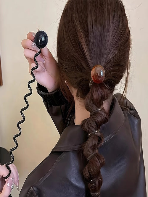 4pcs Spiral Spiral Hair Ties, Non-Damaging For All Hair Types, Vintage Bubble Braid Hair Ropes Elastic Bands For Women