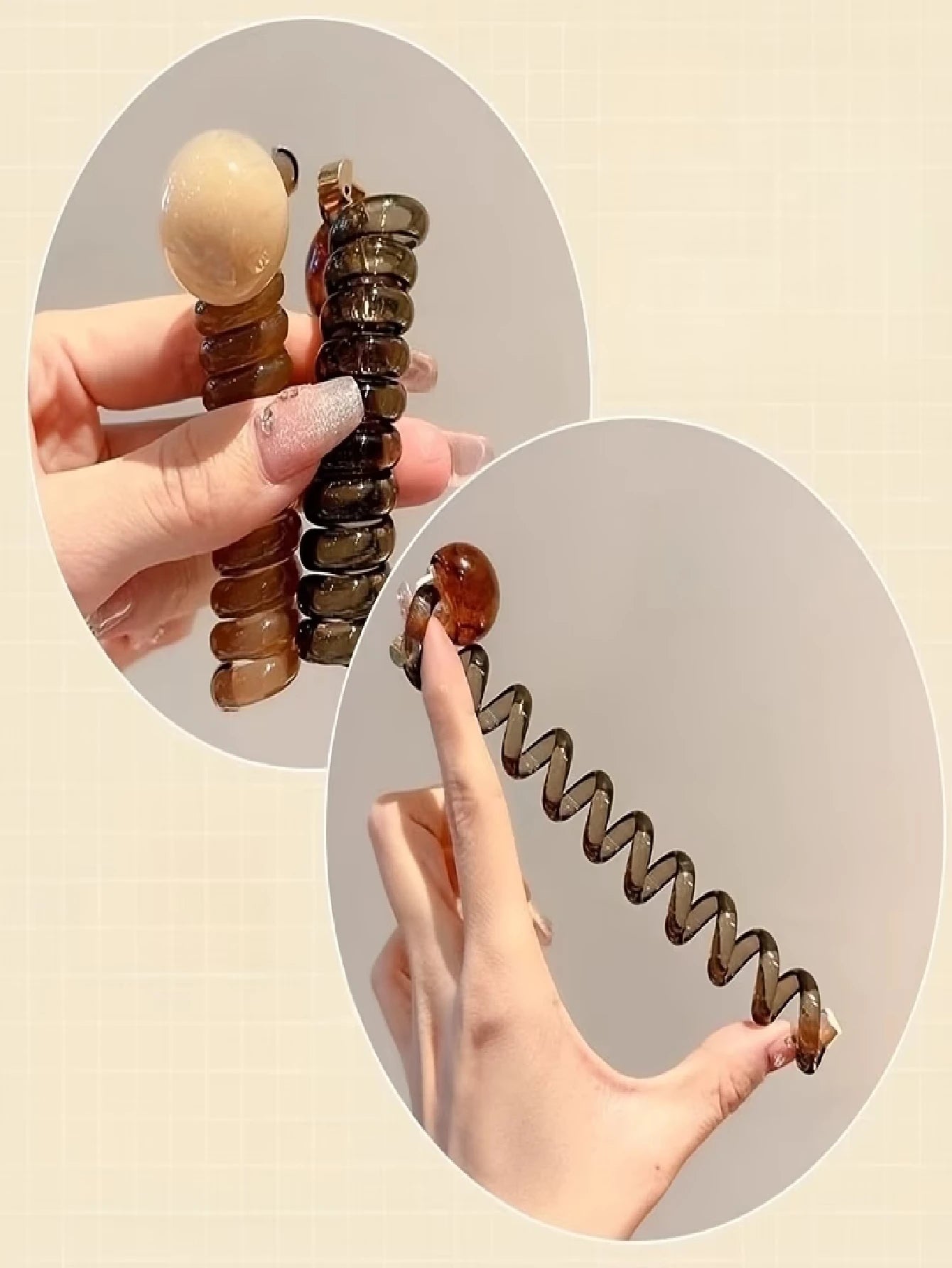 4pcs Spiral Spiral Hair Ties, Non-Damaging For All Hair Types, Vintage Bubble Braid Hair Ropes Elastic Bands For Women