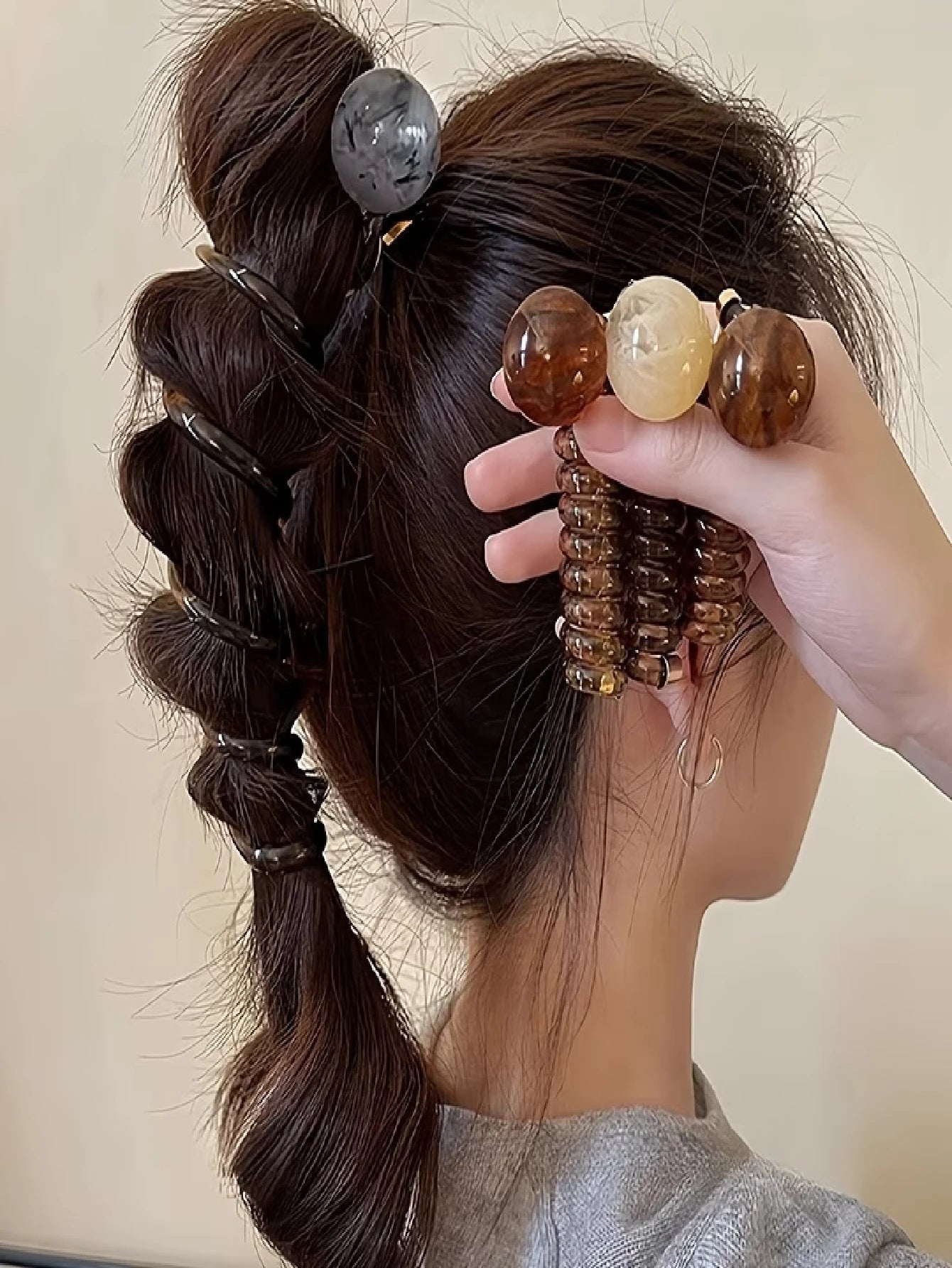 4pcs Spiral Spiral Hair Ties, Non-Damaging For All Hair Types, Vintage Bubble Braid Hair Ropes Elastic Bands For Women