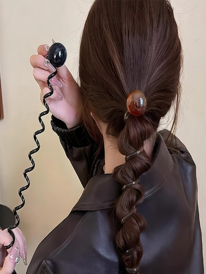 4pcs Spiral Spiral Hair Ties, Non-Damaging For All Hair Types, Vintage Bubble Braid Hair Ropes Elastic Bands For Women