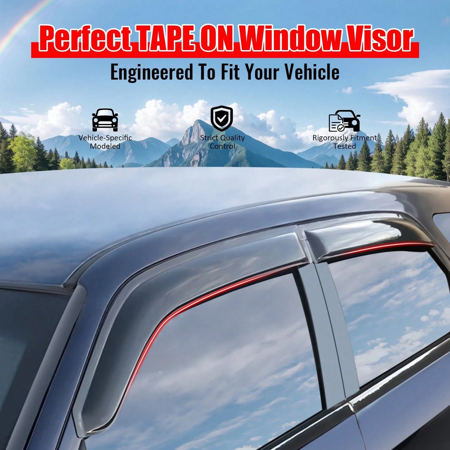 4PCS Tape On Window Visors Compatible With Toyota Corolla Sedan 2020-2026 Acrylic Smoke/Tinted Rain Guards Auto Upgrade Car Accessories