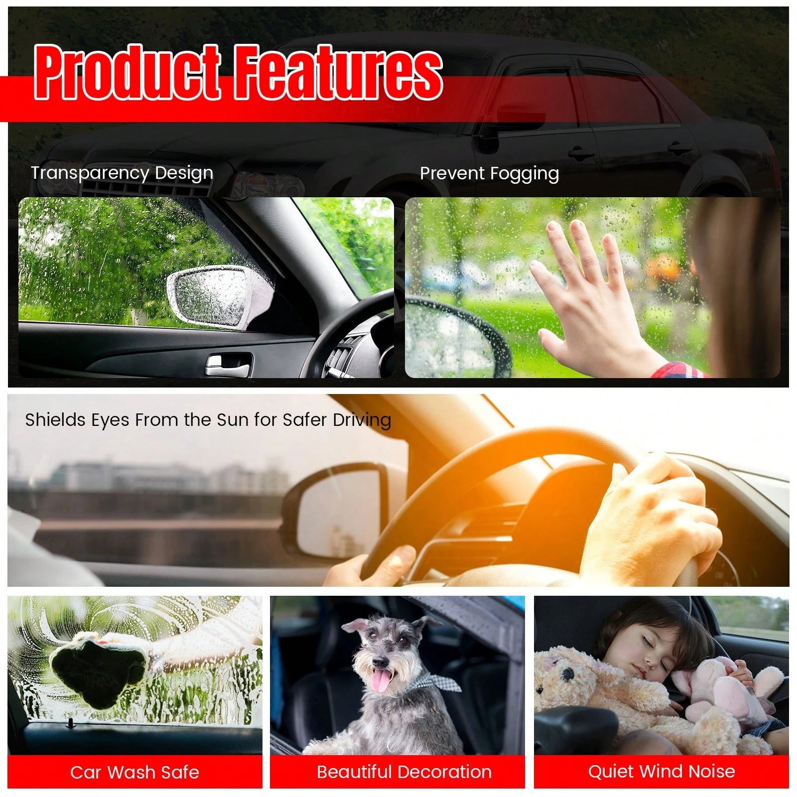 4PCS Tape On Window Visors Compatible With Toyota Corolla Sedan 2020-2026 Acrylic Smoke/Tinted Rain Guards Auto Upgrade Car Accessories