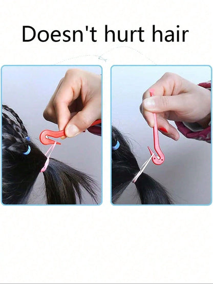 4Pcs Topsy Tail Hair Tool Hair Looping Tool Hair Braiding Tool With Rat Tail Comb, Ponytail Loop Hai
