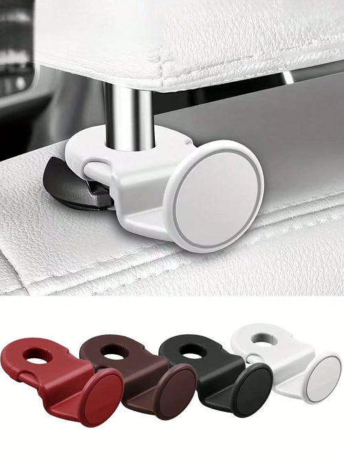 4pcs Universal Car Seat Back Hooks, Durable ABS Material, Car Storage Hanging Hooks, Suitable For Backseat, Bag Hooks, Car Interior Decor Accessories, Fit For All Vehicle Models