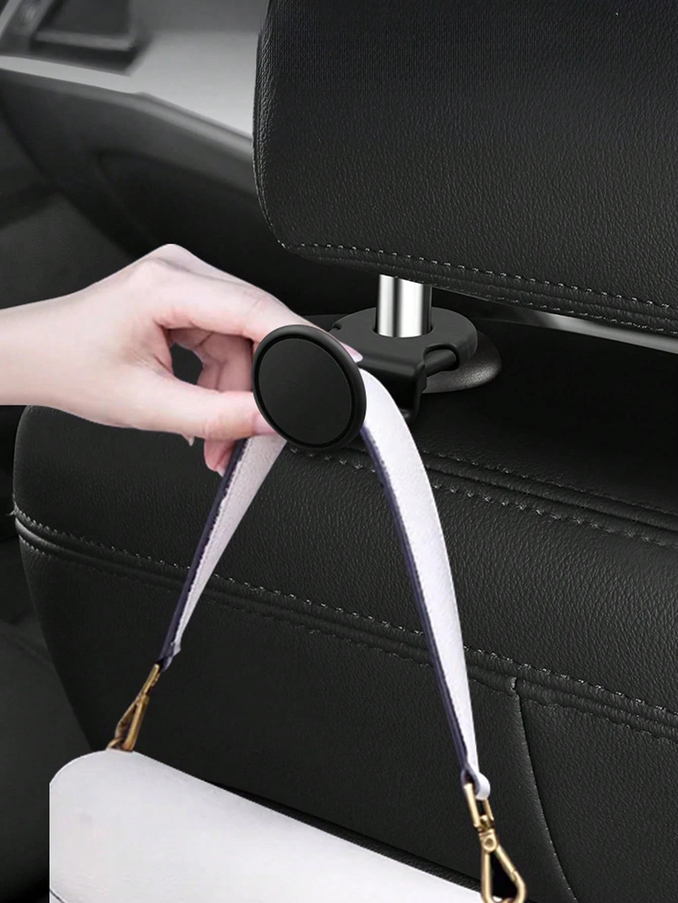 4pcs Universal Car Seat Back Hooks, Durable ABS Material, Car Storage Hanging Hooks, Suitable For Backseat, Bag Hooks, Car Interior Decor Accessories, Fit For All Vehicle Models