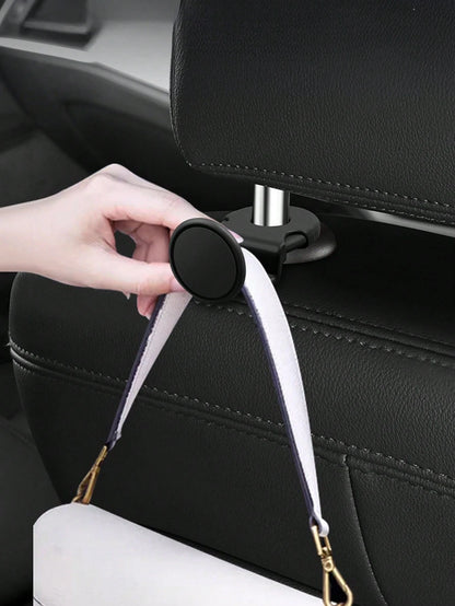 4pcs Universal Car Seat Back Hooks, Durable ABS Material, Car Storage Hanging Hooks, Suitable For Backseat, Bag Hooks, Car Interior Decor Accessories, Fit For All Vehicle Models
