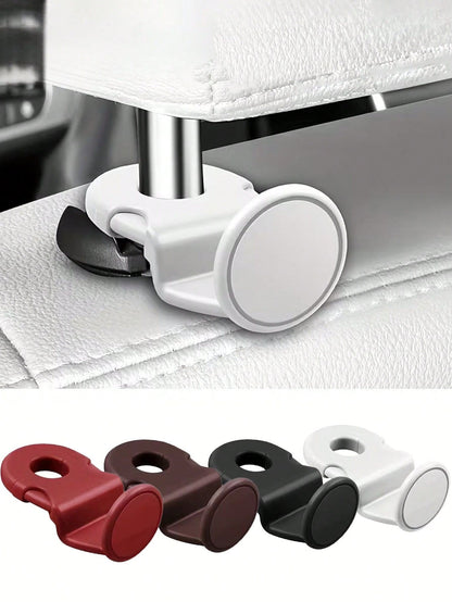 4pcs Universal Car Seat Back Hooks, Durable ABS Material, Car Storage Hanging Hooks, Suitable For Backseat, Bag Hooks, Car Interior Decor Accessories, Fit For All Vehicle Models