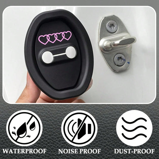4pcs Upgraded Car Door Lock Cover, Silicone Car Door Lock Protector For Protection And Noise Reduction, Universal Car Exterior Accessories (4-Piece Set)