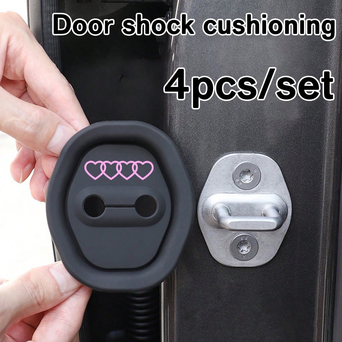 4pcs Upgraded Car Door Lock Cover, Silicone Car Door Lock Protector For Protection And Noise Reduction, Universal Car Exterior Accessories (4-Piece Set)