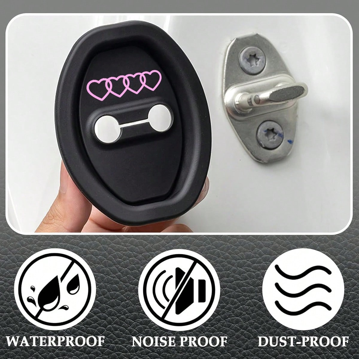 4pcs Upgraded Car Door Lock Cover, Silicone Car Door Lock Protector For Protection And Noise Reduction, Universal Car Exterior Accessories (4-Piece Set)