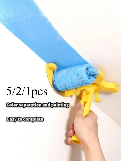 5/2/1pc, Multi-Functional Paint Edge Roller Brush Tool Set- Adjustable Angle, Clear Lines, Even Application. Includes Roller Brush And Bristle Brush Accessories. Suitable For Indoor And Outdoor Wall