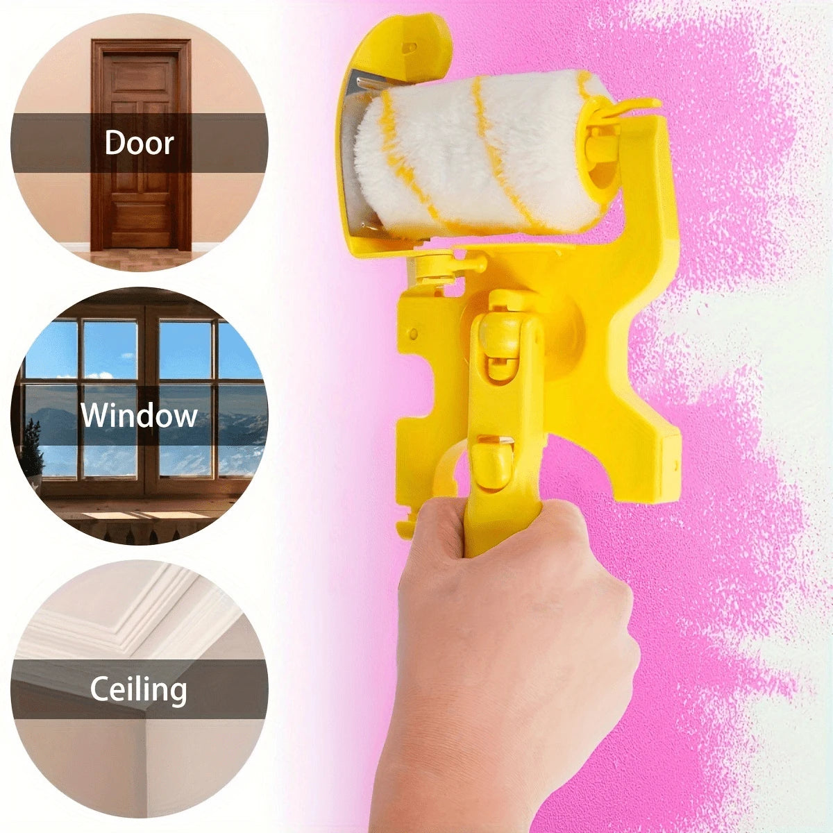 5/2/1pc, Multi-Functional Paint Edge Roller Brush Tool Set- Adjustable Angle, Clear Lines, Even Application. Includes Roller Brush And Bristle Brush Accessories. Suitable For Indoor And Outdoor Wall