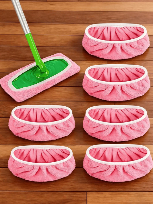 5/4/3/2/1pc Ultra Absorbent Reusable Mop Cloth, Dry And Wet Dual-Use Flat Mop Pad, Washable, Suitable For Hardwood Floor Cleaning, Mop Head Not Included, High Absorbency Material, Cleaning Supplies, H