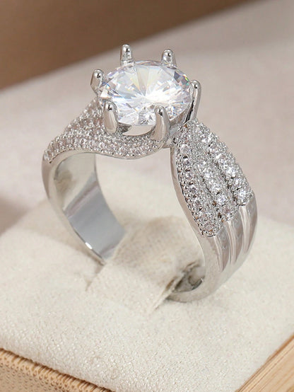 5 Carat Luxury Moissanite 925 Sterling Silver Ring, Full Moissanite Stone, Anniversary, Birthday, Wedding, Engagement Gift
