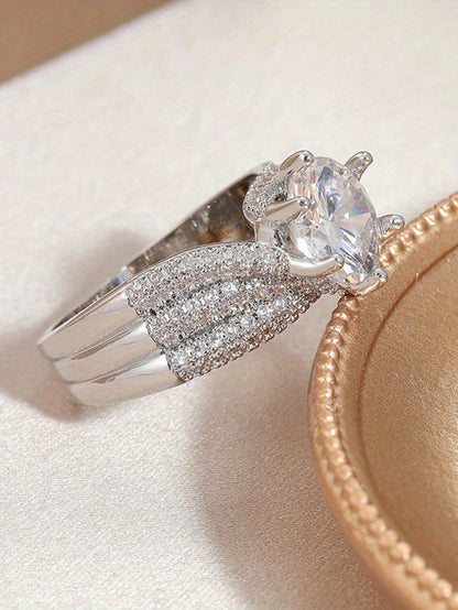 5 Carat Luxury Moissanite 925 Sterling Silver Ring, Full Moissanite Stone, Anniversary, Birthday, Wedding, Engagement Gift