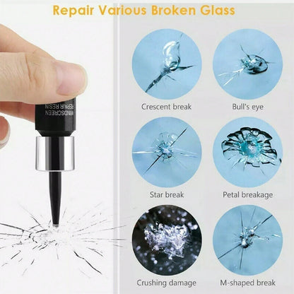 5-Pack Glass Repair Fluid Car Windshield Resin Crack Kit Crack Tools 9J6I