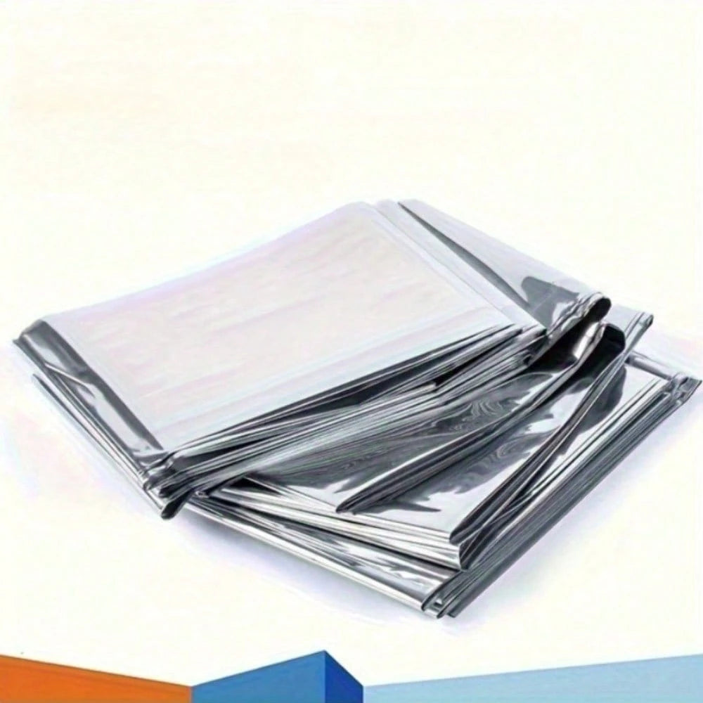 5 Pieces Of Large Emergency Thermal Blanket- 82x62 Inches Double-Sided Durable Polyester Film Insulation Blanket, Suitable For Outdoor Activities, Hiking, Camping, Survival, Marathons And First Aid