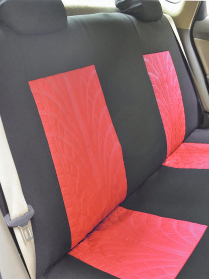 5 Seats Full Set Universal Car Seat Covers, Made Of Polyester Fabric With 4mm Sponge And Compression Technique, With Iron-On Butterfly Pattern, Multiple Colors Available. Suitable For Small And Medium