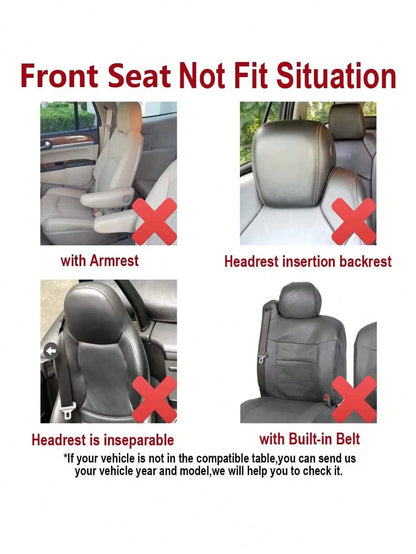 5 Seats Full Set Universal Car Seat Covers, Made Of Polyester Fabric With 4mm Sponge And Compression Technique, With Iron-On Butterfly Pattern, Multiple Colors Available. Suitable For Small And Medium