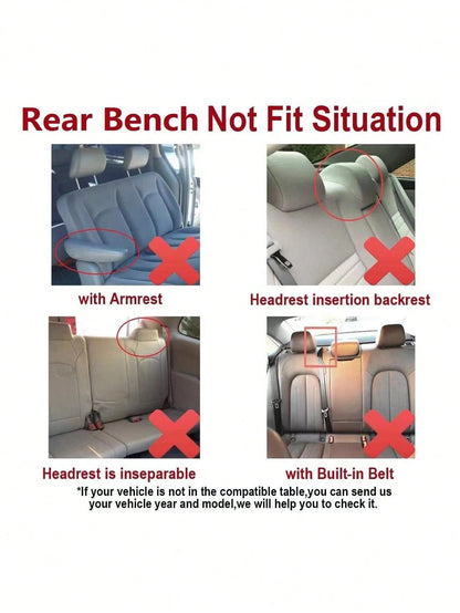 5 Seats Full Set Universal Car Seat Covers, Made Of Polyester Fabric With 4mm Sponge And Compression Technique, With Iron-On Butterfly Pattern, Multiple Colors Available. Suitable For Small And Medium