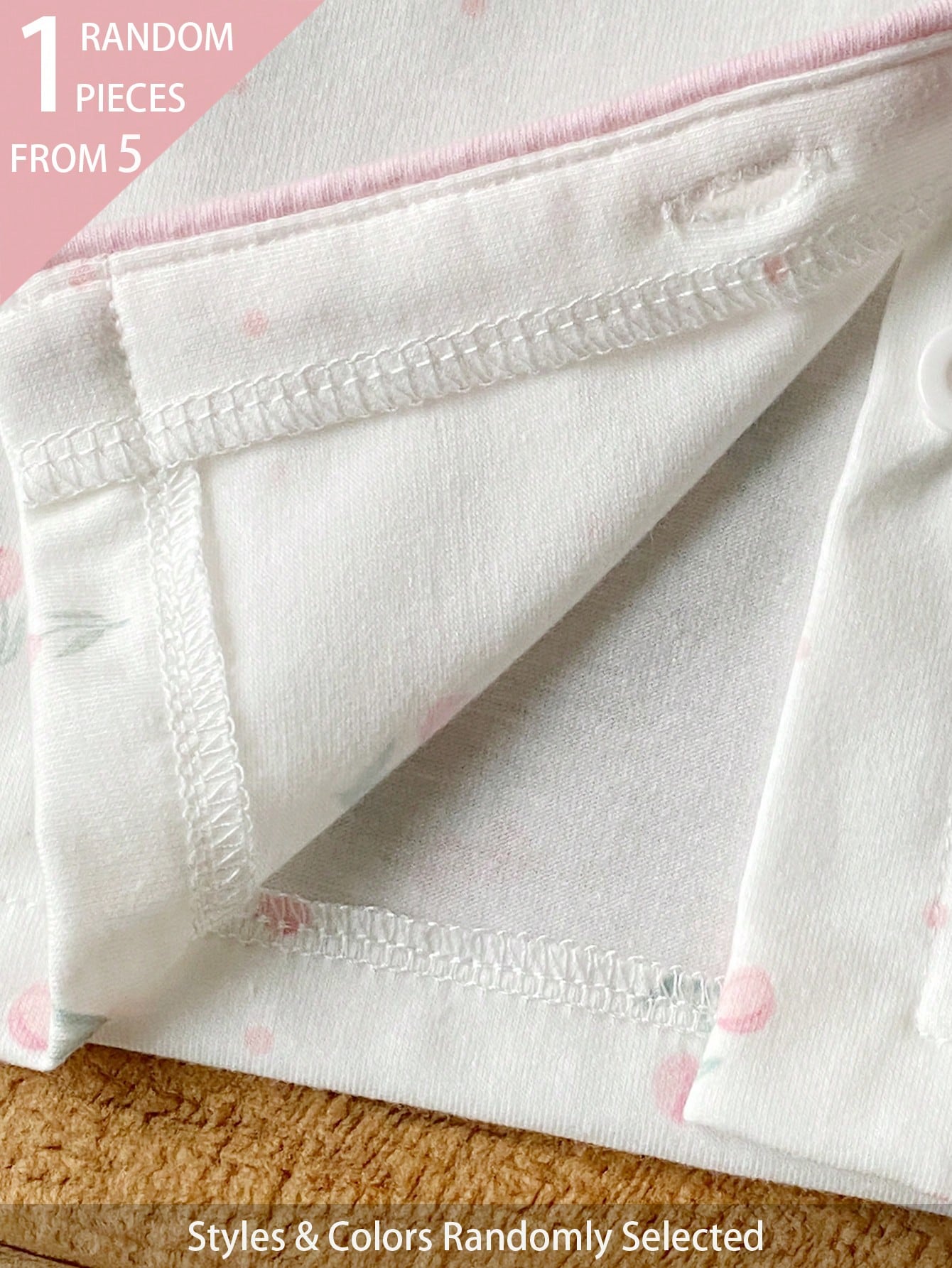 5 Sets Randomly Sent 1 Set Spring Autumn Winter Newborn Home Wear Cute Floral Cherry Tree Leaf Print White Apricot Pink Brown Purple Red Peter Pan Collar Cardigan Long Sleeve Top With Footed Pants Set