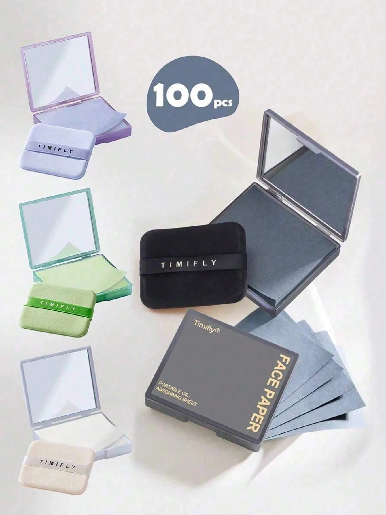 500/200/100pcs Portable Oil Absorbing Sheets, Suitable For Oily Skin, 3-In-1 Design With Mirror. Lightweight And Easy To Carry, Perfect For Daily Use. Essential For Beauty, Skincare, Self-Care, Facial