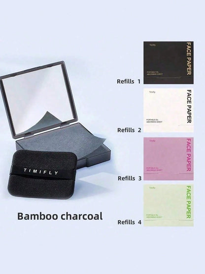 500/200/100pcs Portable Oil Absorbing Sheets, Suitable For Oily Skin, 3-In-1 Design With Mirror. Lightweight And Easy To Carry, Perfect For Daily Use. Essential For Beauty, Skincare, Self-Care, Facial