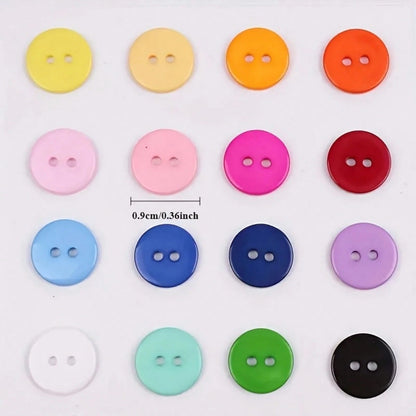 500pcs Mixed Resin Buttons, 9mm, 2-Hole- Ideal For DIY Sewing And Craft Projects, White/Red