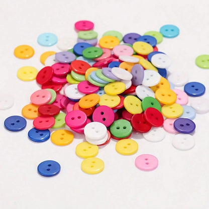 500pcs Mixed Resin Buttons, 9mm, 2-Hole- Ideal For DIY Sewing And Craft Projects, White/Red
