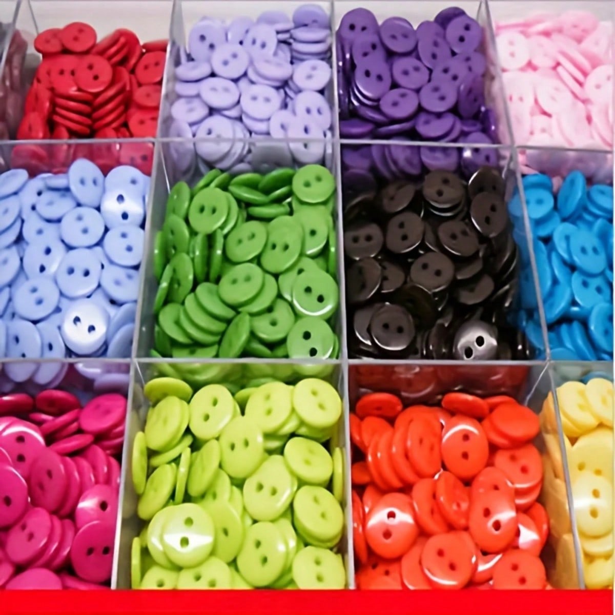 500pcs Mixed Resin Buttons, 9mm, 2-Hole- Ideal For DIY Sewing And Craft Projects, White/Red