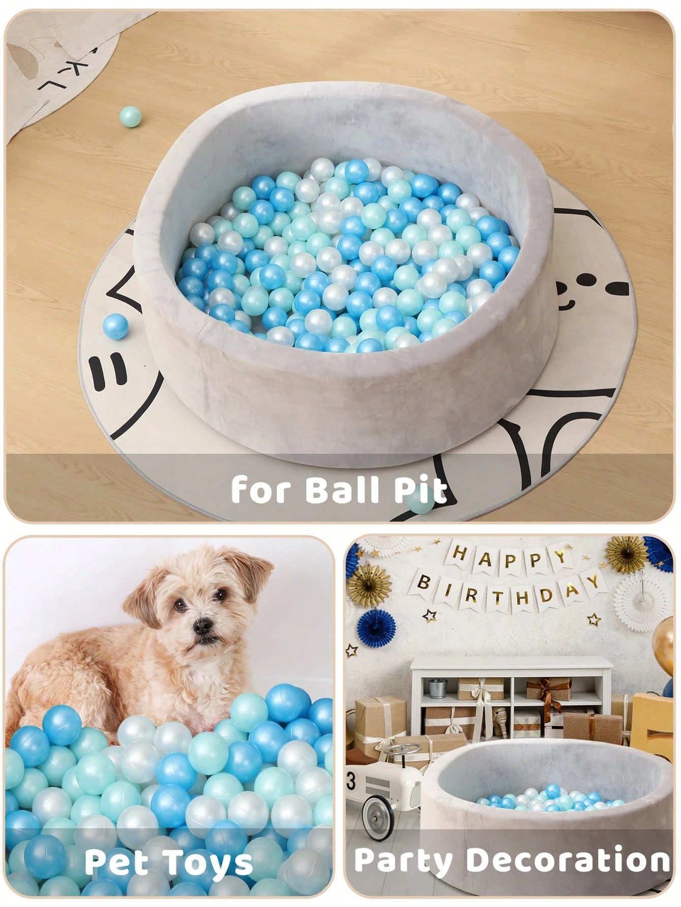50pcs 2.16inch Ball Pit Balls- Perfect For Kids' Pool Parties, Ball Pit Pools, Photo Booth Props, Birthday Christmas Party Decoration, Pet Toys