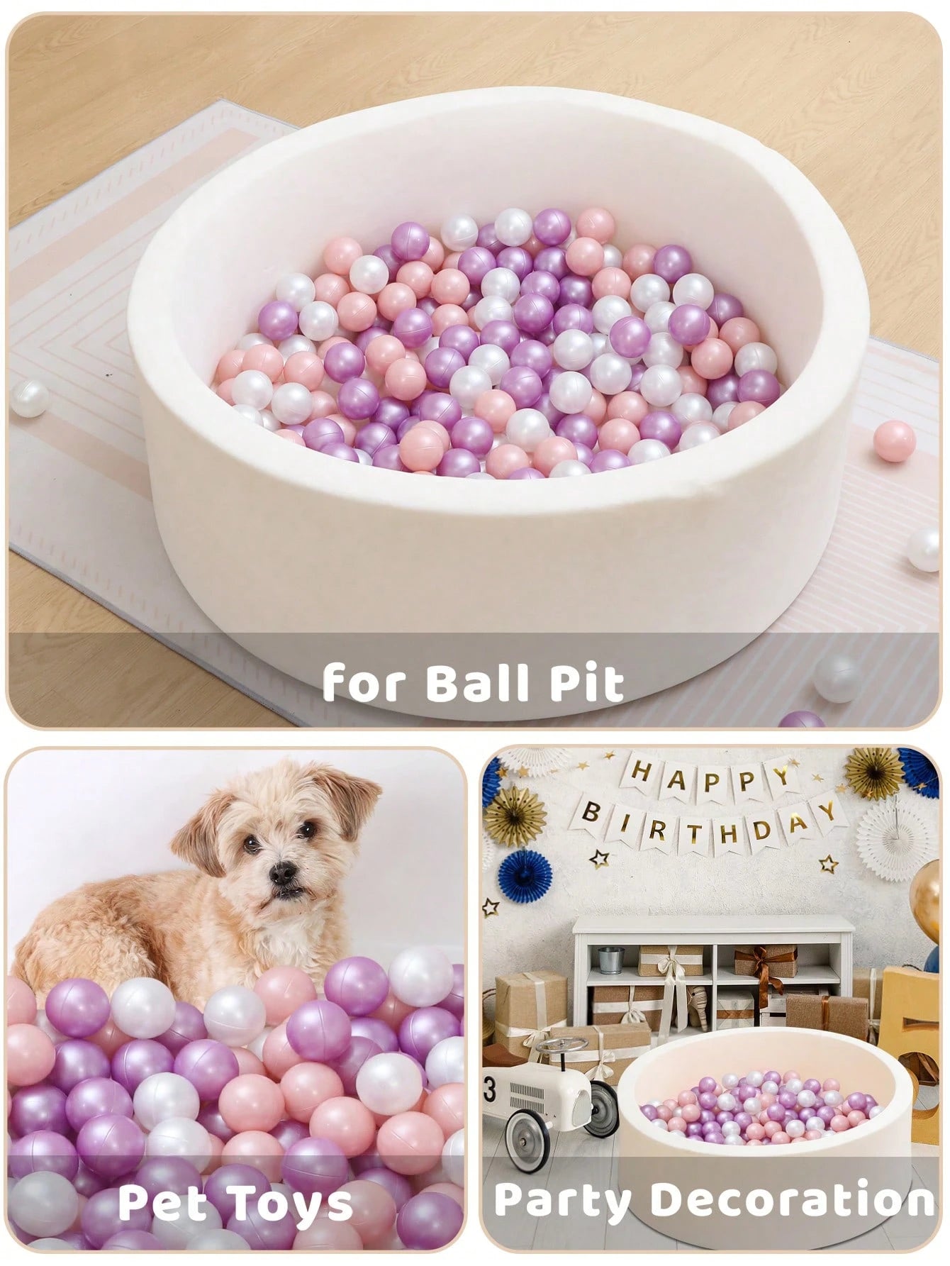 50pcs 2.16inch Ball Pit Balls- Perfect For Kids' Pool Parties, Ball Pit Pools, Photo Booth Props, Birthday Christmas Party Decoration, Pet Toys