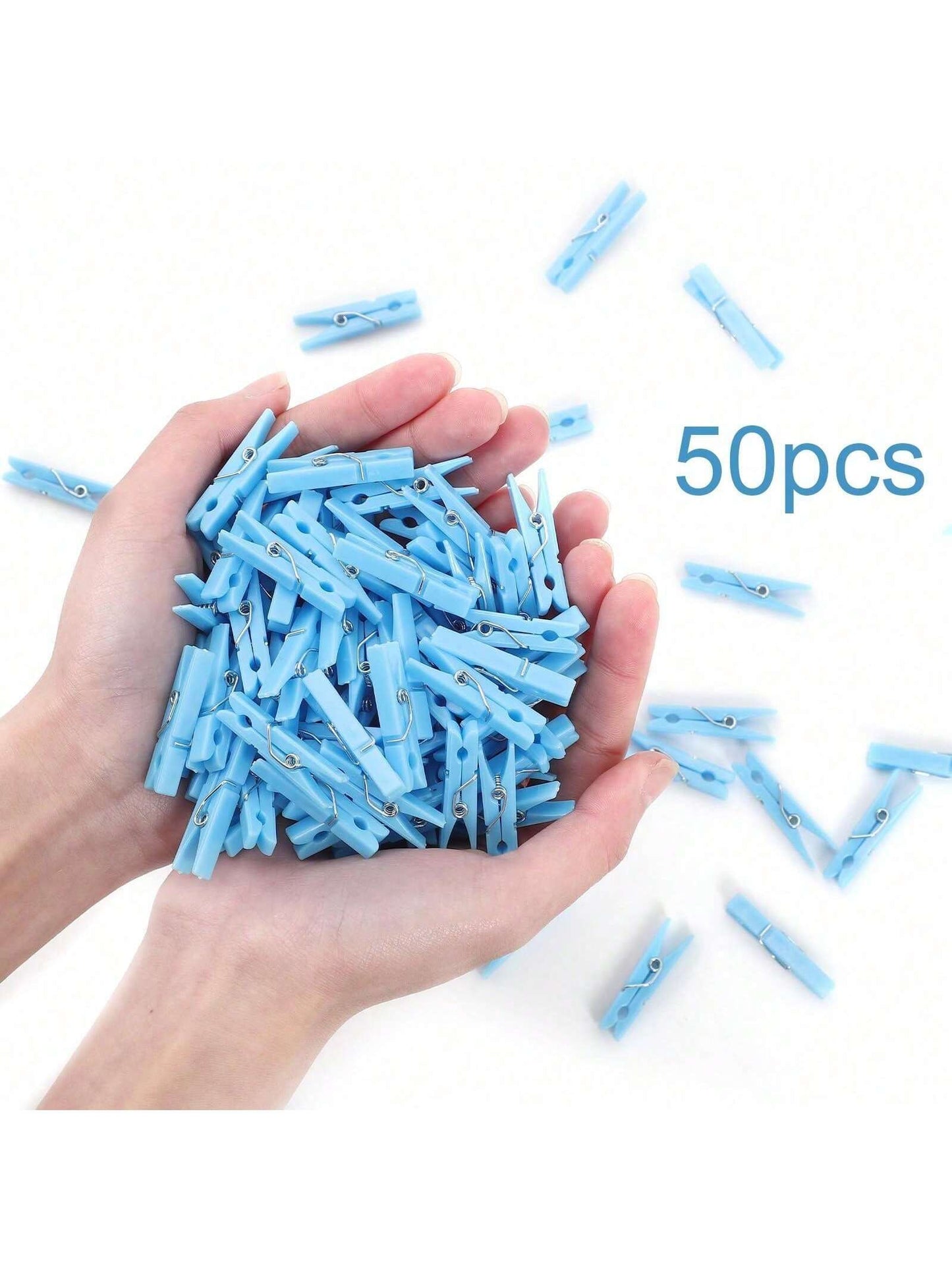 50PCS Baby Shower Clothespins Games Girl Plastic Clothes Pin With Waterproof Bag Mini Pink Pin Bulk 1.18 Inch For Party Decorations, DIY Crafts Gender Reveal Clothespins Baby Shower Clothes Pins Plast