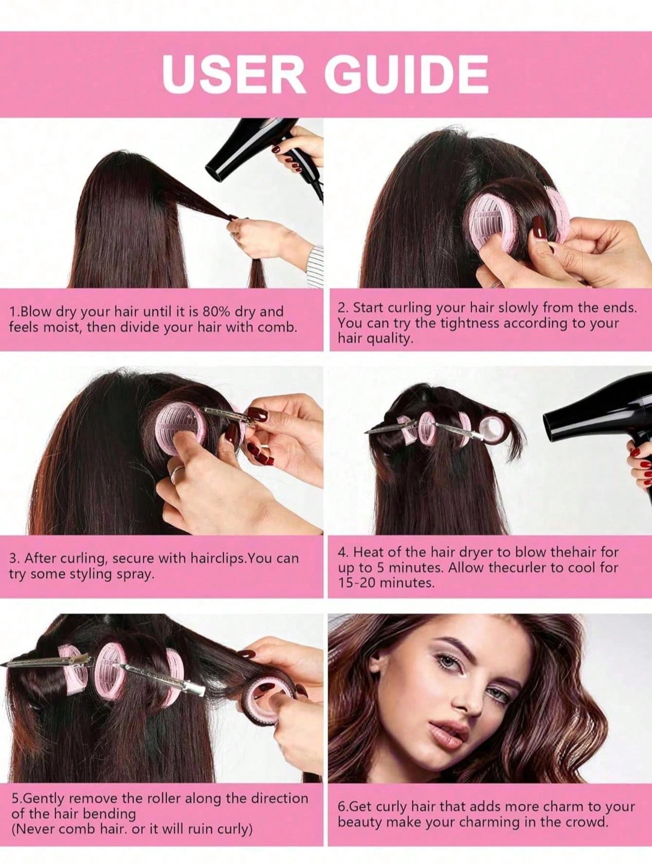 50pcs Self-Adhesive Hair Roller And Hair Clip Set, Random 24pcs Self-Fixing Hair Rollers And 24pcs Alligator Hair Clips, 1pc Makeup Bag, Suitable For Long, Medium, Short, Thick, Fine, Thin, Bangs And