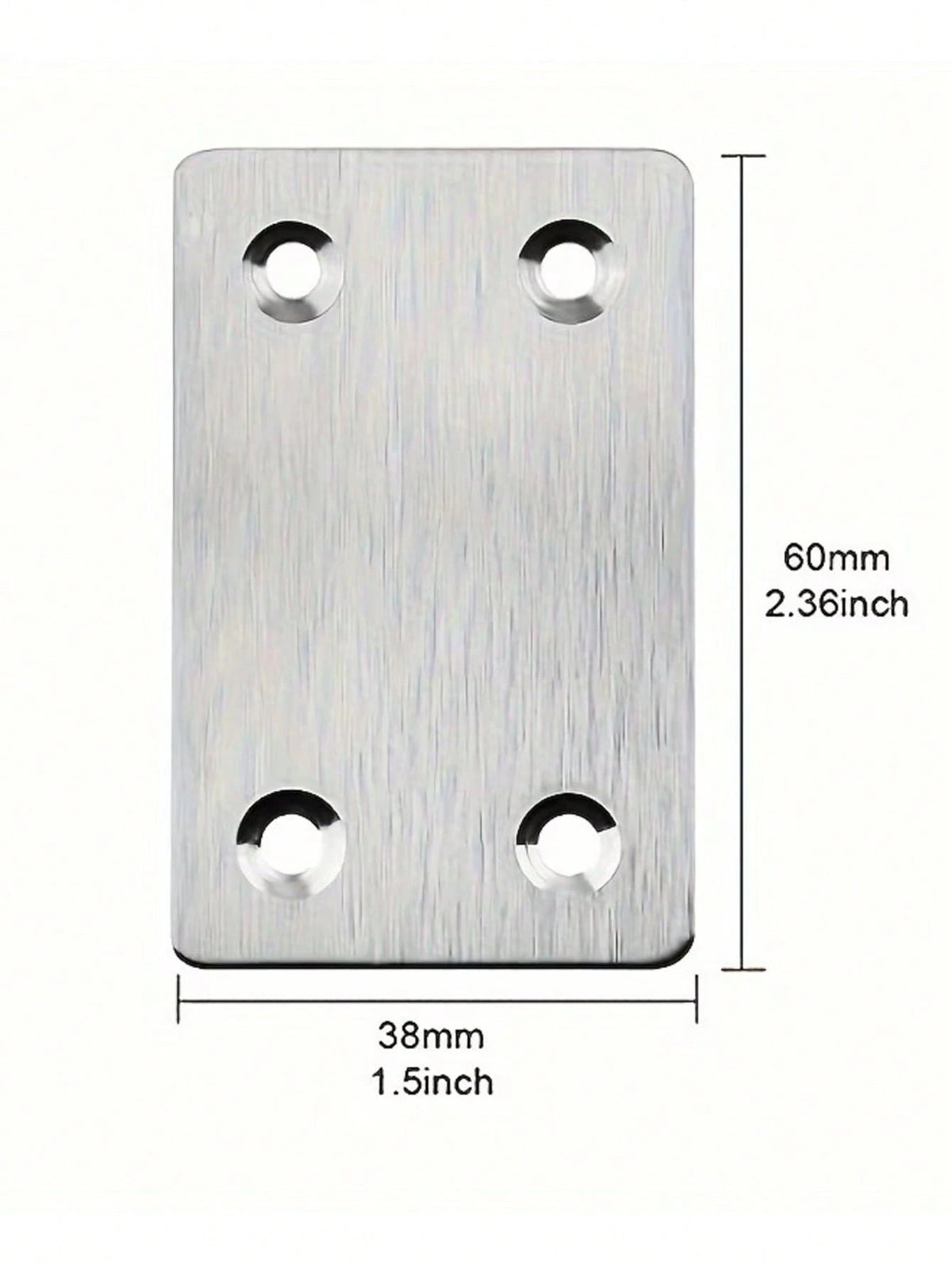 50pcs Stainless Steel Flat Repair Plate Bracket Set, 4-Hole Fixing Plate+Countersunk Screw, Suitable For Furniture Cabinet Rack Installation
