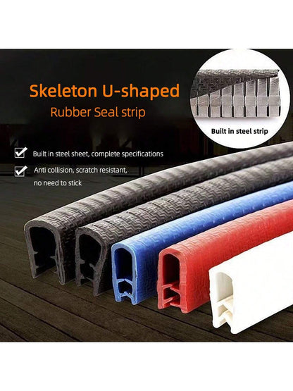 5M U Type Universal Car Door Edge Guards Trim Styling Moulding Protection Strip Anti Scratch Collision Protector Vehicle