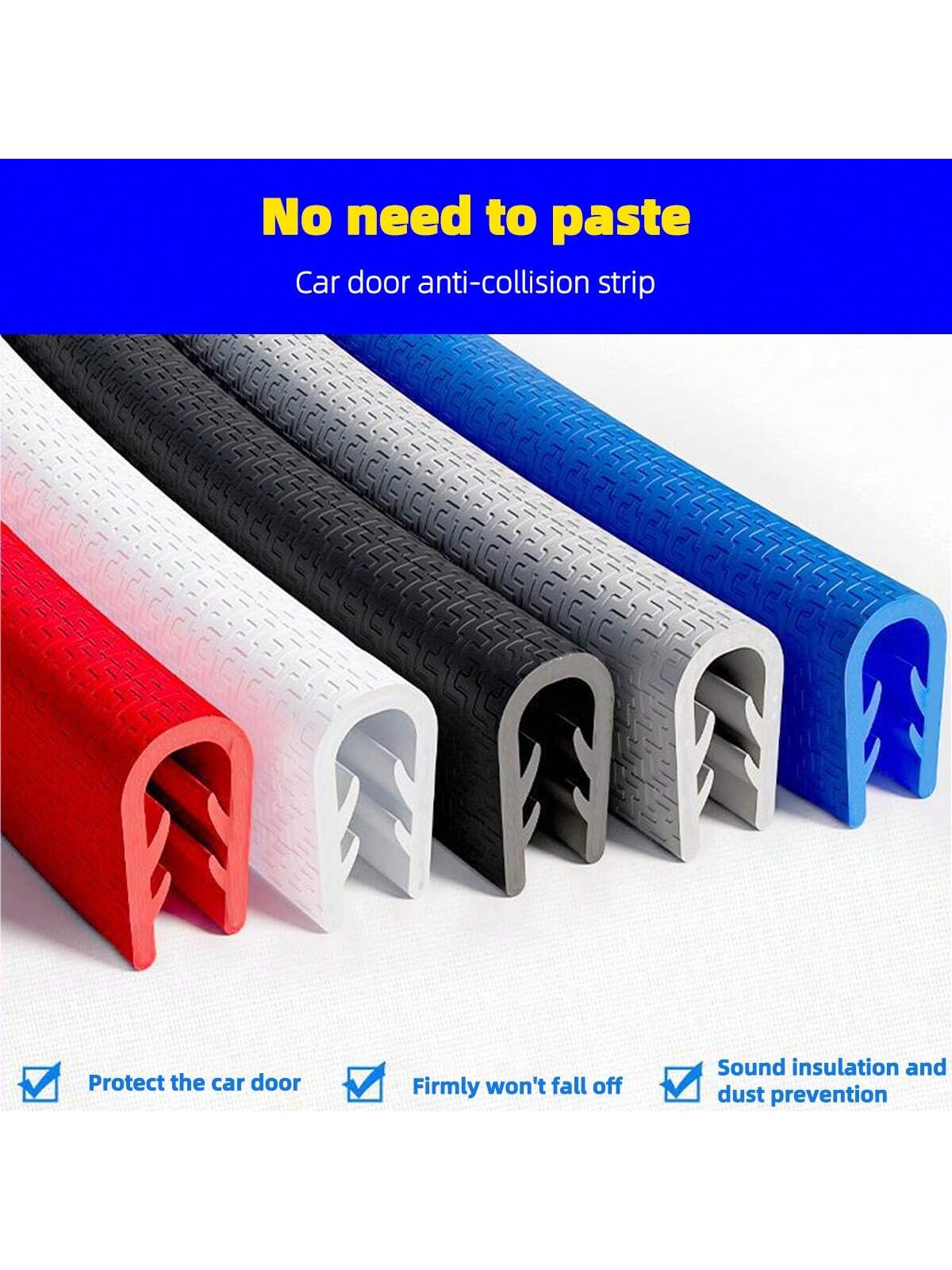 5M U Type Universal Car Door Edge Guards Trim Styling Moulding Protection Strip Anti Scratch Collision Protector Vehicle
