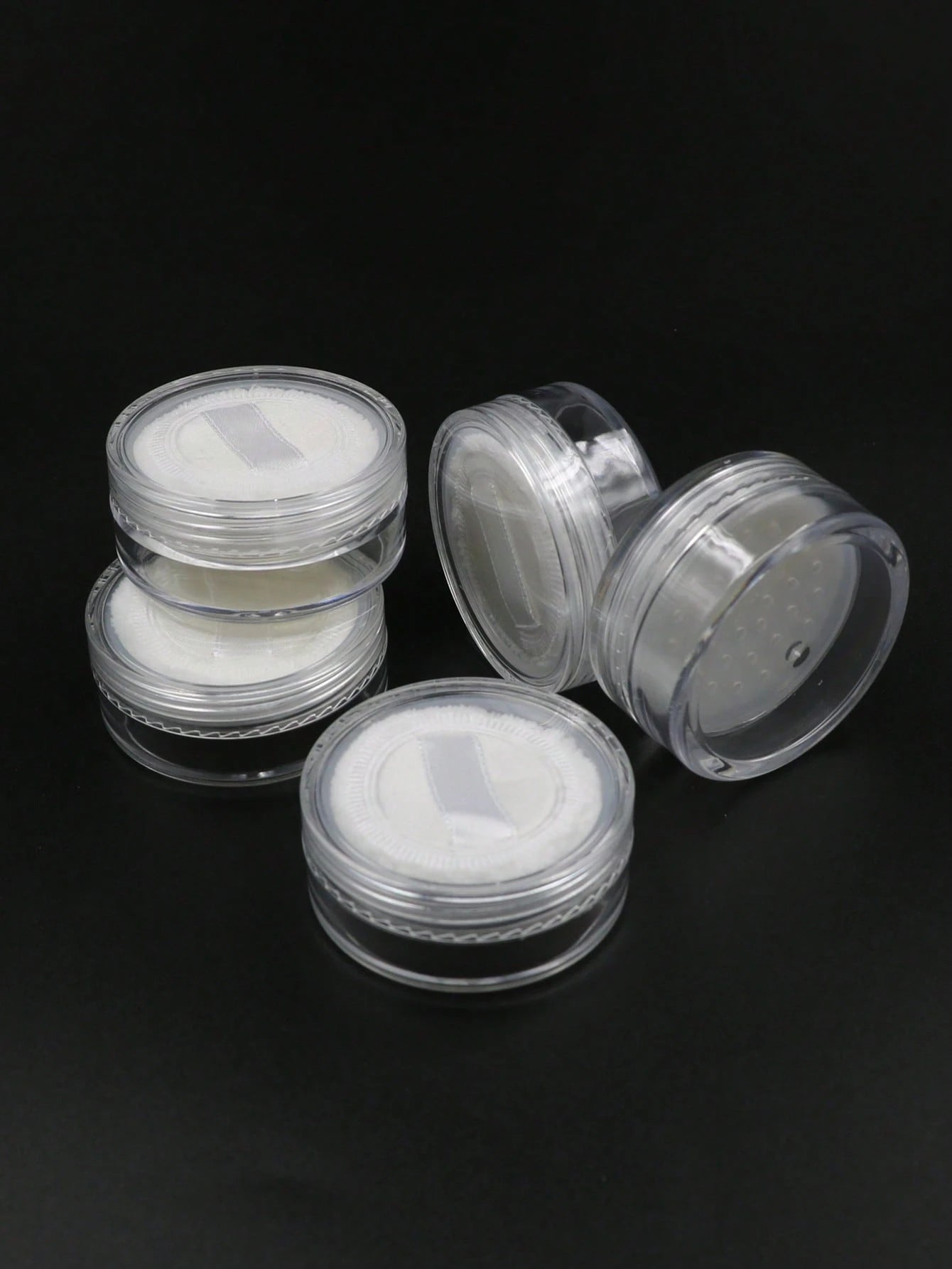 5pcs 10g Makeup Powder Storage Box With Puff, Living Room Home Bedroom Bathroom House Decor, Travel Stuff, Wedding, Party, Birthday, Gifts For Men Mom Dad Friends, New Years, Accessories, Funny Gift