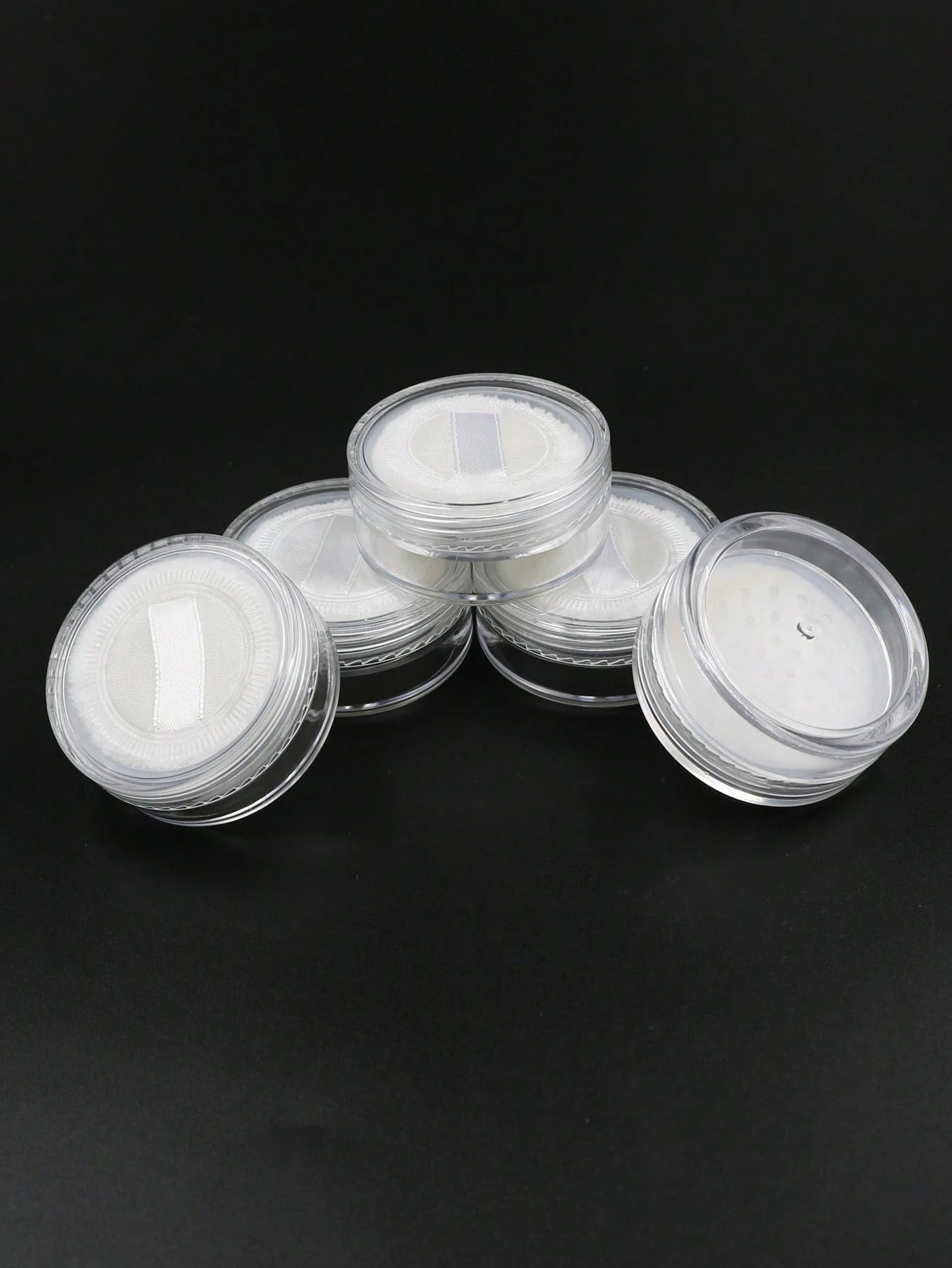 5pcs 10g Makeup Powder Storage Box With Puff, Living Room Home Bedroom Bathroom House Decor, Travel Stuff, Wedding, Party, Birthday, Gifts For Men Mom Dad Friends, New Years, Accessories, Funny Gift